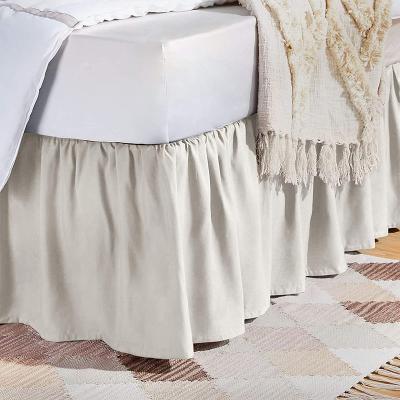 China Wrinkle Resistant Bed Skirt Wholesale Customized Polyester Single Style Sheet Wrap Around Bed Skirt for sale