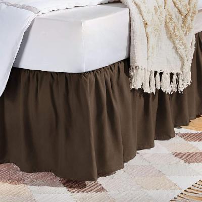 China Wholesale High Quality Customized Wrinkle Resistant Polyester Chocolate Fitted Bed Skirt For Home for sale