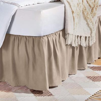 China Hot Selling Wrinkle Resistant Polyester Single Style 100% Fitted Sheet With Bed Skirt For Hotel for sale