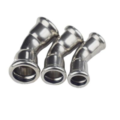 China 304 Stainless Steel Fittings Luxury European Standard 45 Degree Elbow Fittings for sale