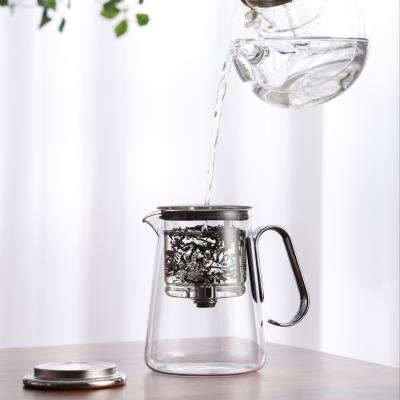 China 23.5oz Canteens Glas Infuser Theekoker Met Zeefdeksel Te koop