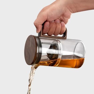 China Customized Clear Glass Tea Pot Infuser Stovetop Safe Microwavable for sale