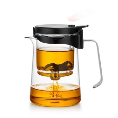 China 400ml Clear Glass Infuser Teapot Stovetop Kettle With Strainer for sale