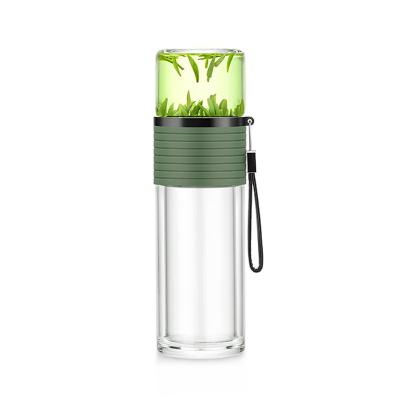 China Double Borosilicate Glass Tea Infuser Insulated Water Bottle tumbler for Restaurant for sale