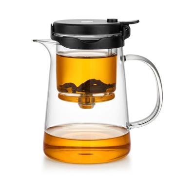 China Food Grade Polycarbonate Glass Infuser Teapot Cup Kettle With Strainer for sale