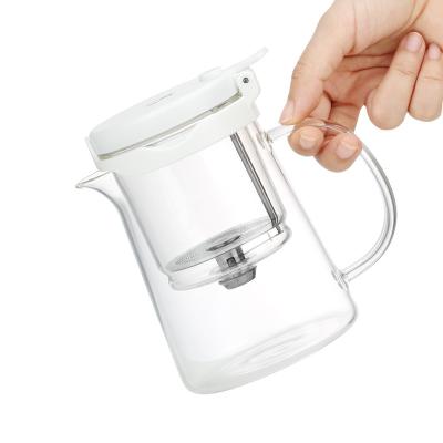 China Green Tea Infuser Kettle Glass Insulated Pot Food Grade Polycarbonate Material for sale