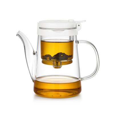 China 550ml Glass Tea Infuser Steeper Teapot Stainless Steel Lid OEM for sale