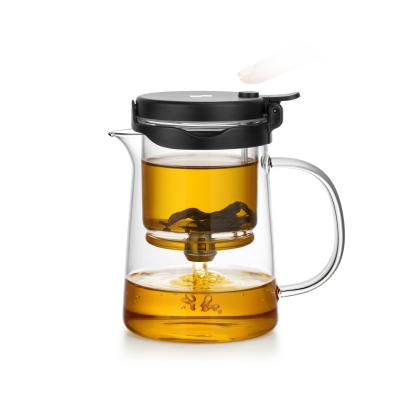 China Spezialisierter Heim-Büro-Glas-Infuser Teekanne 550ml BPA-frei für das Brauen zu verkaufen