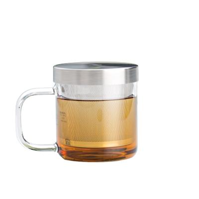 China ODM 350 ml Double Wall Glass Tea Cup Infuser Mug Drinkware Te koop