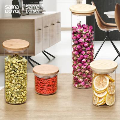 China Borosilicate Glass Pasta Storage Containers Food Jars For Kitchen Spice for sale