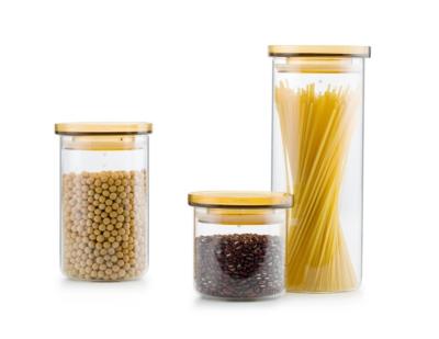 China Household Large Glass Canisters Airtight Storage Jars With Lid ODM for sale