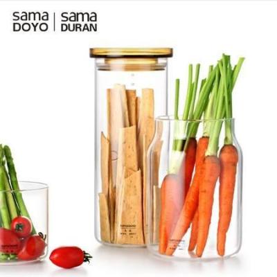 China Samadoyo small Food Storage Glass Canister Set Tea Leaves jars With Lid 300ml-1380ml for sale