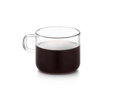 China Clear Double Glass Coffee Cups Espresso Coffee Milk Tea Heat Resistant With Handle for sale