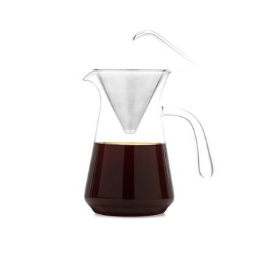 China 360ml Glass Pour Over Slow Hand Drip Coffee Equipment Pot Paperless Filter for sale