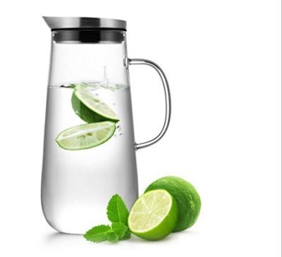 China Hot Cold Drink Glass Water Pitcher Thermo Proof With Spout Transparent for sale