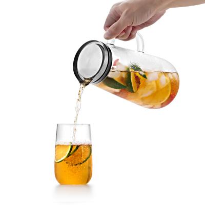 China Copo de aço inoxidável grande e sustentável Filtro de água de vidro Jar de chaleira Para carafe de água de borosilicato à venda