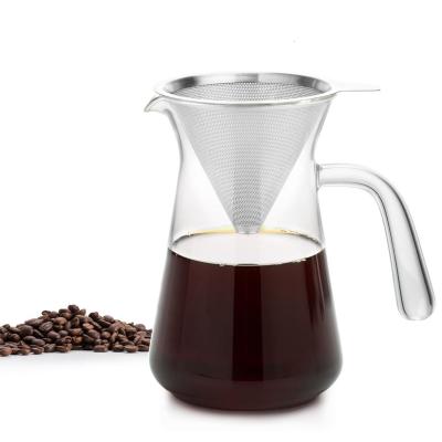 China Paperless Pour Over Hand Drip Coffee Maker Stainless Steel Filter OEM for sale