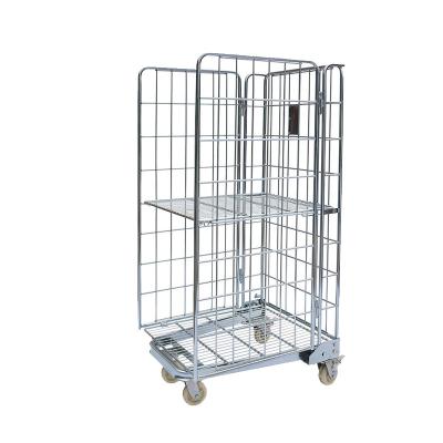 China Folding Logistics Steel Transport Cart Warehouse Storage Collapsible Cart for sale