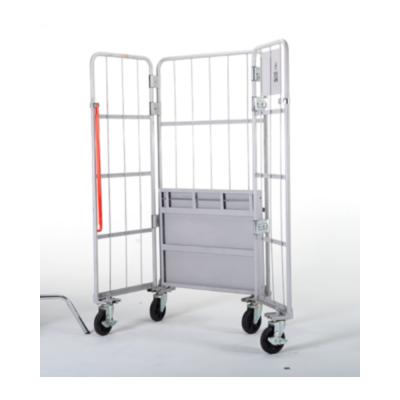 China Folding Folding Wire Mesh Cart Storage Metal Trolley Logistics Trolley Trolley With Wheels for sale