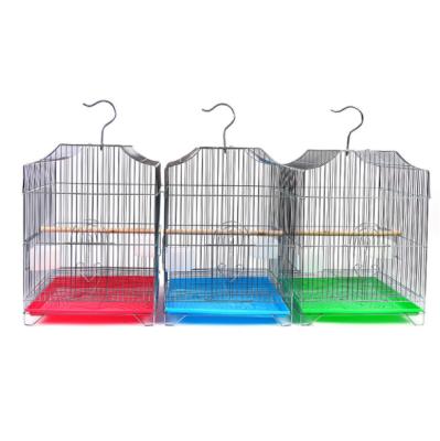 China Starling Parrot Bird Animal Breathable Electroplating Plastic Supplies Parrot Cage Bird Nest Cage for sale