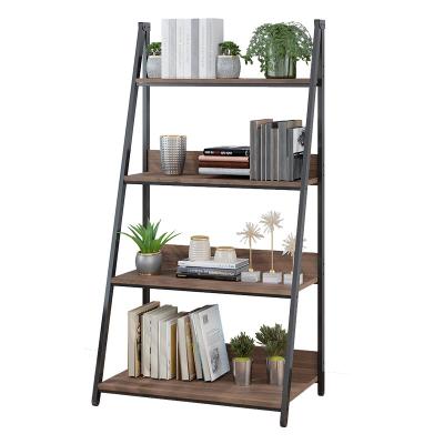 China Sustainable Shelf 4 Tier Shelf Industrial Ladder Bookcase Storage Rack Shelves For Living Room And Home Office for sale