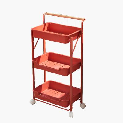 China Factory Workable 3 Tiers Black Powder Coating Foldable Bathroom Organizer Shelf, Good Solution for Organized Bathroom for sale