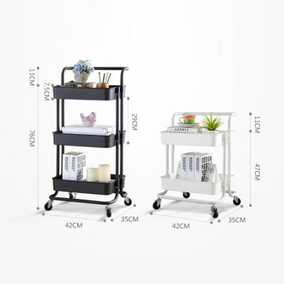 China Sustainable Serving Rolling Cart With Wheels And Handle Storage Organization Shelves Mobile Armrest Storage Cart For Kitchen for sale