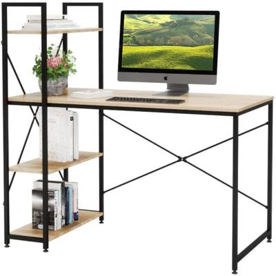 China (Size) Home Office Office Computer Desk Adjustable Wooden Desk Table with Book Shelves Simple Style Desk for sale