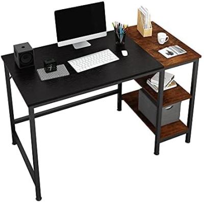 China Small (Size) 2-Tier Morden Adjustable Industrial Laptop Table Study Writing Computer Desk with Storage Wooden Shelf and Splice Board for Office for sale