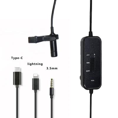 China Lavalier microphone conference recorder youtuber music 2m 5m cable lapel microphone MIC for sale phone for sale