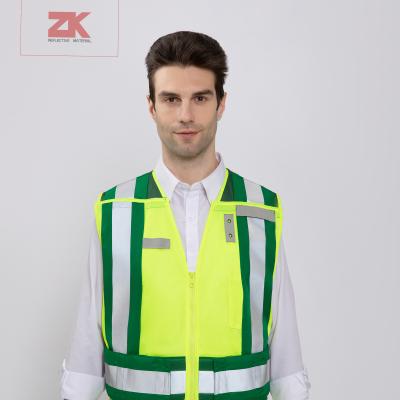 China American Safety Vest Chain Knitted Fabric 120g Fluorescent Yellow Reflective Vest for sale