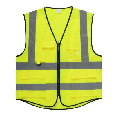 China hot selling 4 pockets 100%polyester reflective vest with ANSI107 standard for sale