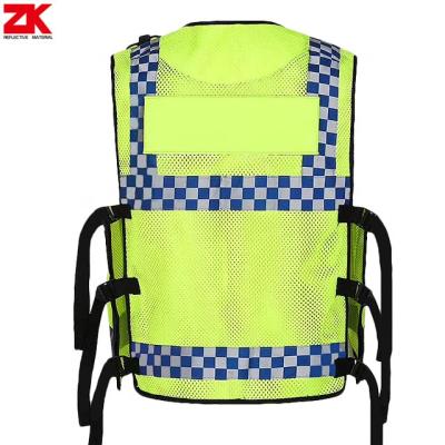 China High Security Visibility Police Wear Reflective Vest Safety Jackets With Big Pocket for sale