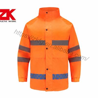 China Water proof high visibility jacket for fashion sport use breathable fabric and high reflective strips for sale