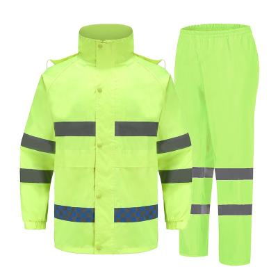 China Reflective Water Proof Raincoat EN20471 Yellow Reflective Raincoat for sale