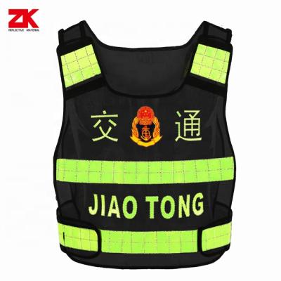 China Best Reflective Selling Black Fabric Traffic Mesh Reflective Garment for sale