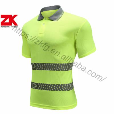 China Custom High Visibility Safety Reflective T Shirt For Men Construction Work Shirts Hi Namely With Pocket Tees S-2XL Or Customized Size for sale