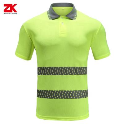 China 100% Polyester T Shirt Hi Vis Reflective Safety Reflective T-Shirt With Elastic Rib Collar for sale