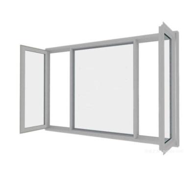 China Magnetic Screen European design UPVC window with double layer tempered glass swing PVC casement window for sale