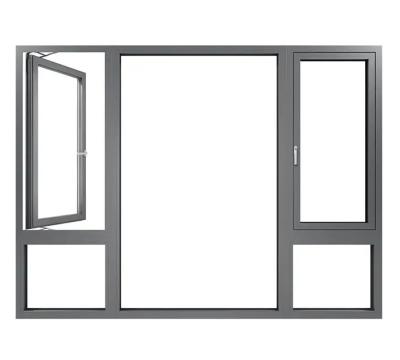 China Magnetic Screen American design house windows, aluminum windows, double layer tempered glass, bridge cut aluminum casement windows for sale