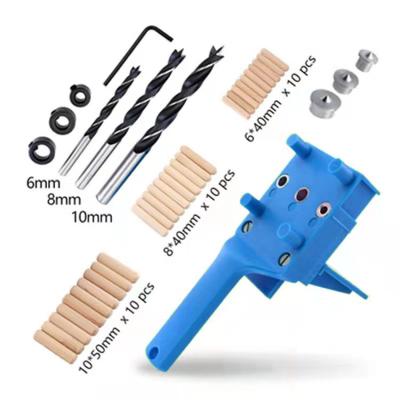 China Hole Wood Drilling Broaching Jig Set 6/8/10mm Board Connection Handheld Drilling Positioner for Carpentry Woodworking for sale