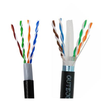 China Ftp Solid Bare Copper Pure Copper Flexible Utp Shielded 4 Cat 6 A.W.G. Stp Outdoor Cable 350 MHz 305m pair 23 cat6 for network for sale