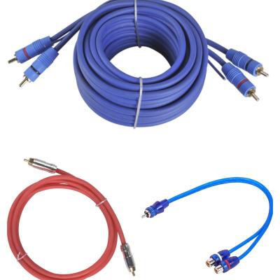 China High quality car amplifier twisted pair 2rca 2 ofc twisted pair 2rca 2 rca splitter subwoofer rca cable male to male audio for sale