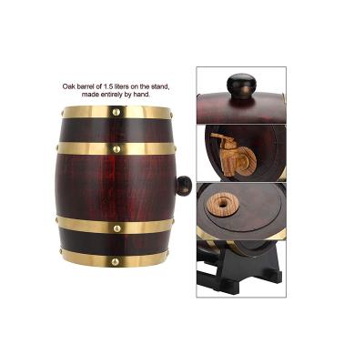 China Winemaking Guaranteed Single Barrel Dispenser Quality Whiskey Wine Oak Aging Barrels for sale