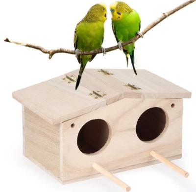 China Factory Supply Good Price Wooden Pet Nest Breeding Cage Windproof Bird Canary for sale