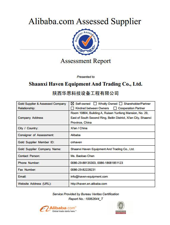 SUPPLIER ASSESSMENT REPORT - Shaanxi Haven Equipment Co., Ltd.