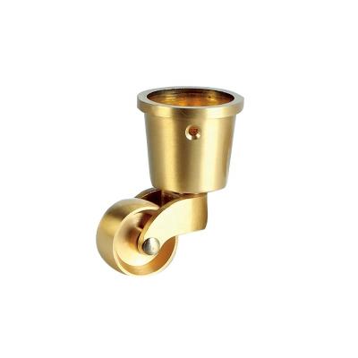 China Modern High Quality Caster Wheel Metal Clear Texture Gold Hardware 1 Inch Caster Wheel for sale