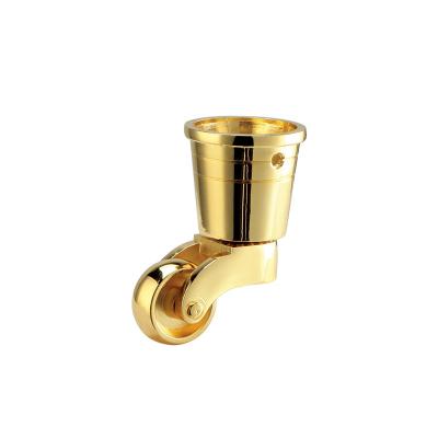 China Modern Gold Metallic Furniture Brass Sofa Caster And Wheels For Hardware Fitting for sale