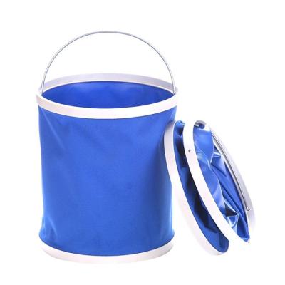 China Sustainable Portable Car 11L Folding Water Bucket Camping Fishing Boating Bucket Storage Bag for sale