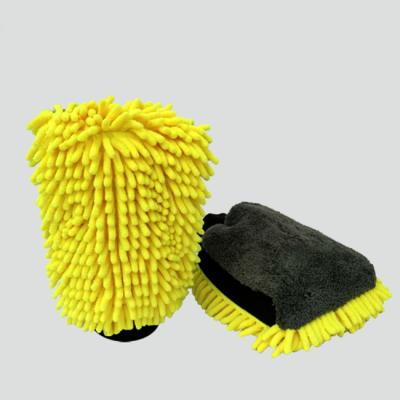 China Double Sided Waterproof Car Wash Microfiber Washing Cleaning Gloves For Car Kitchen Office Cleaning for sale